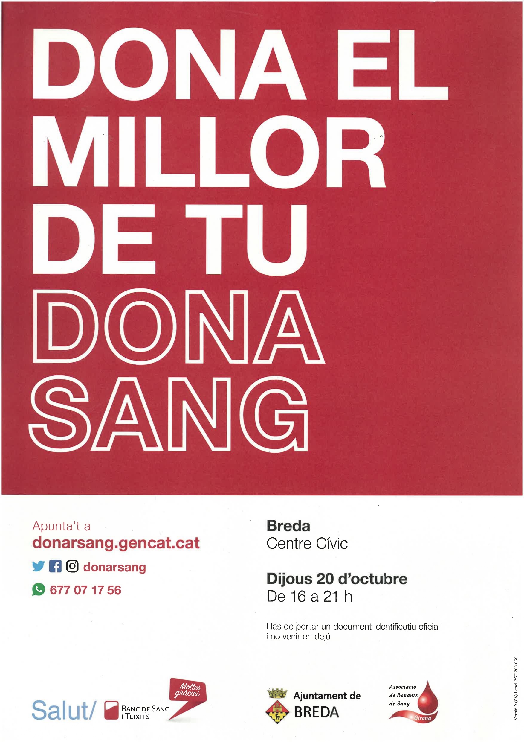 DONACIO DE SANG OCTUBRE 2022